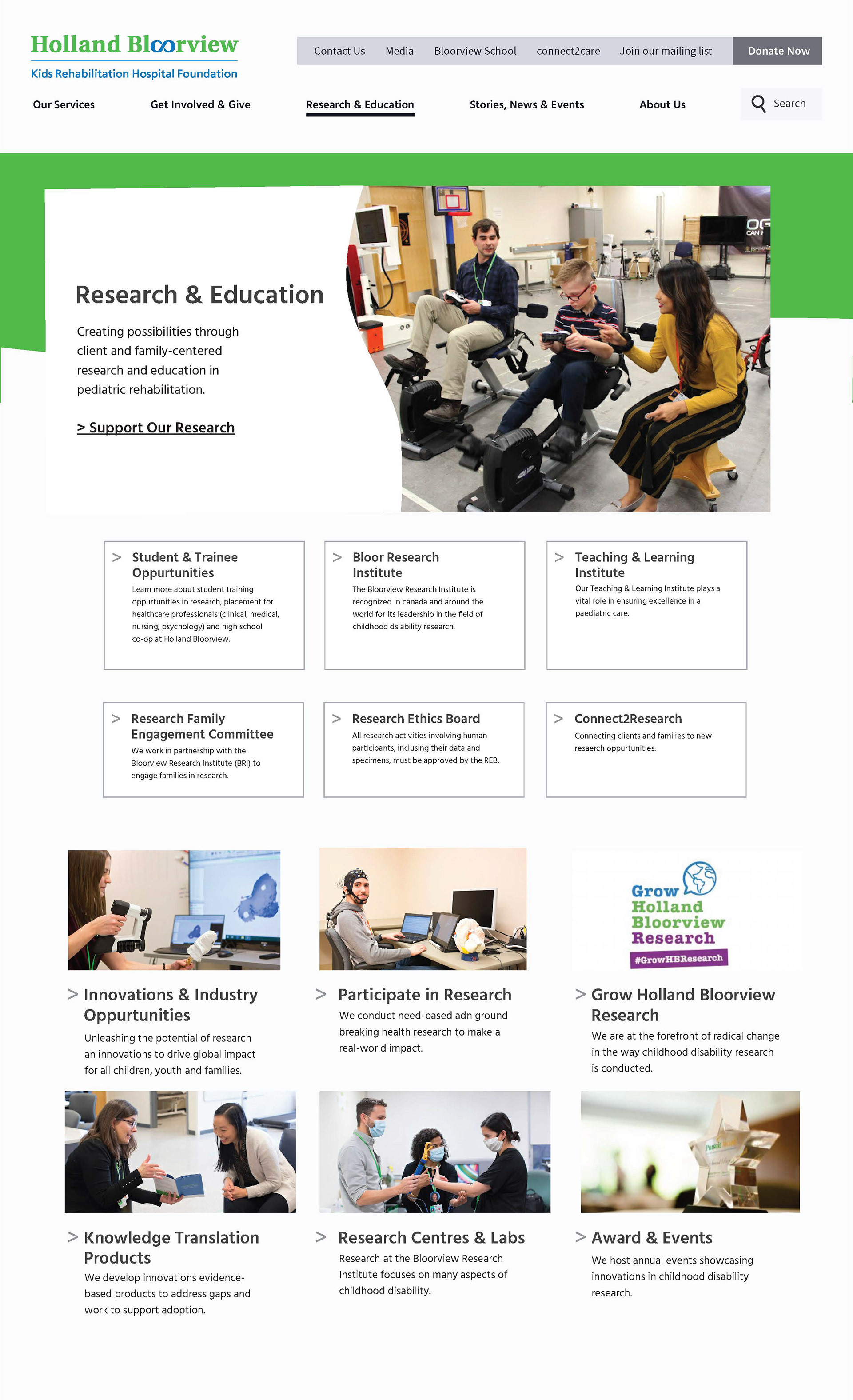 Research & Education Page Image Refresh Mockup