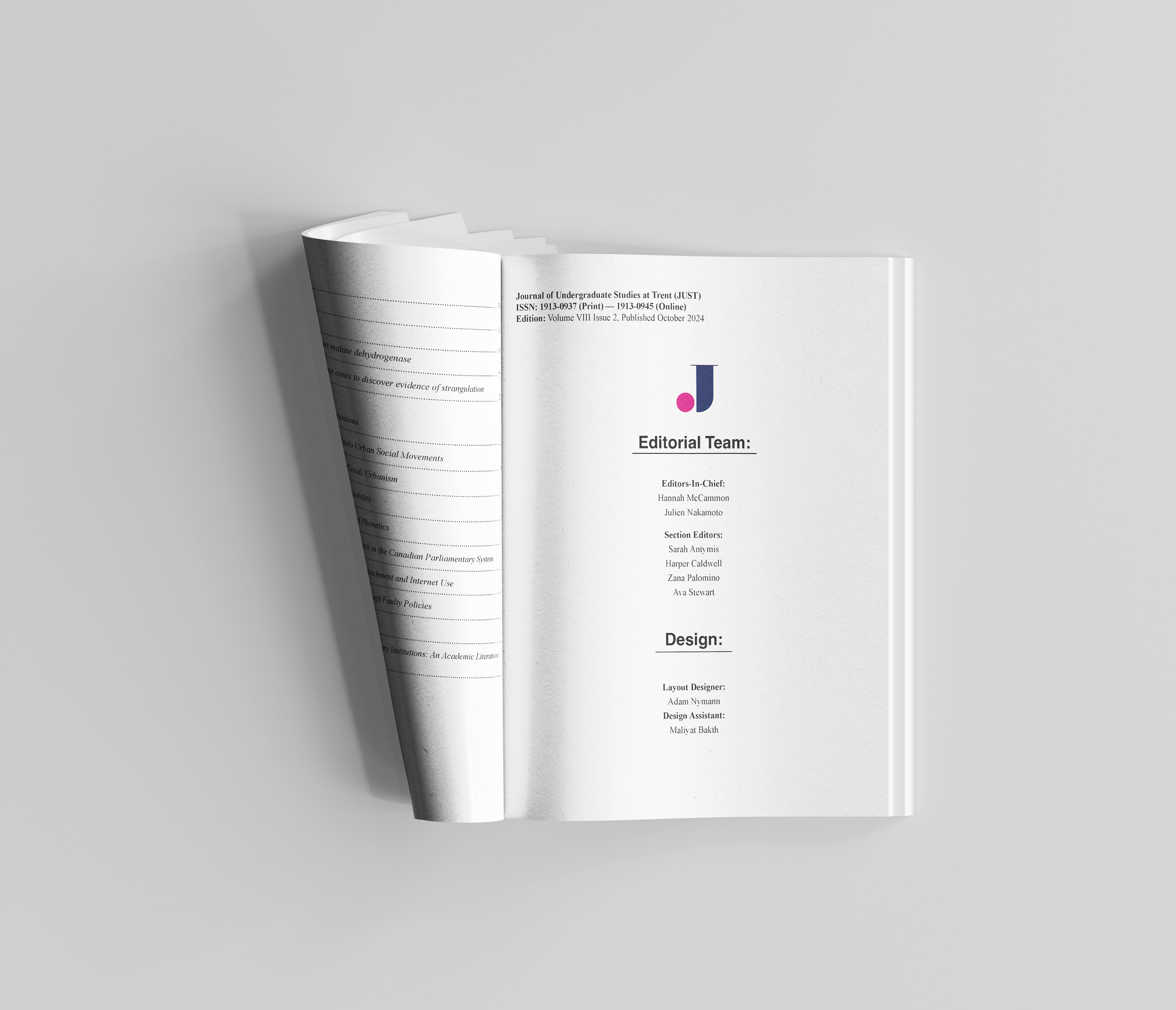 JUST Editorial Volume 8 Issue 2 Credits Page