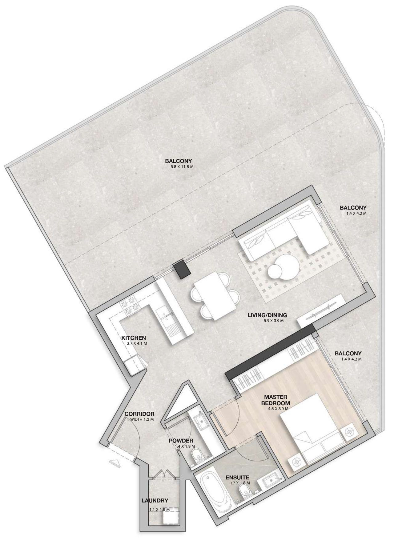 One Bedroom Apartment