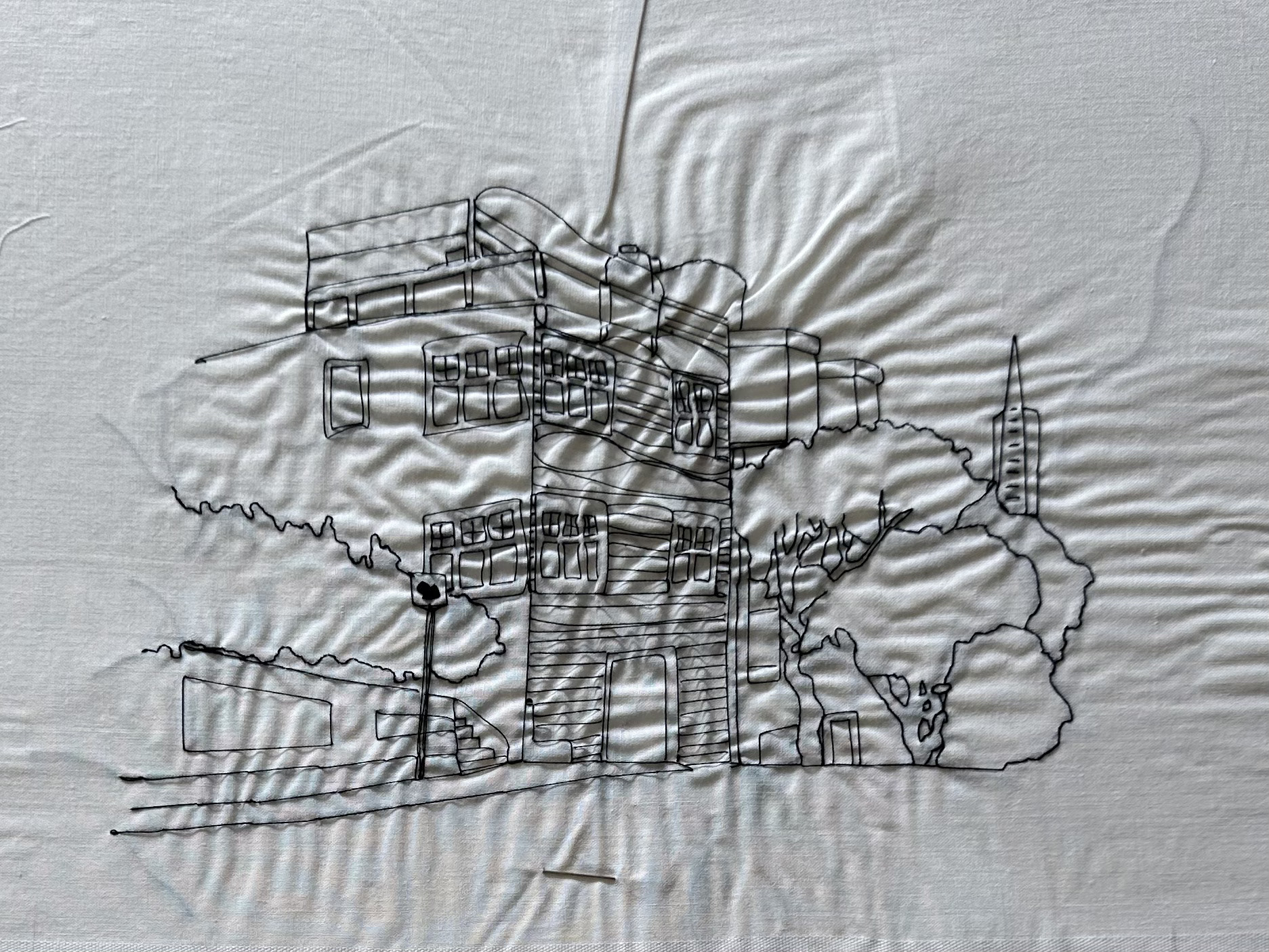 San Fransisco Street - Free Motion Sewing on Cotton
