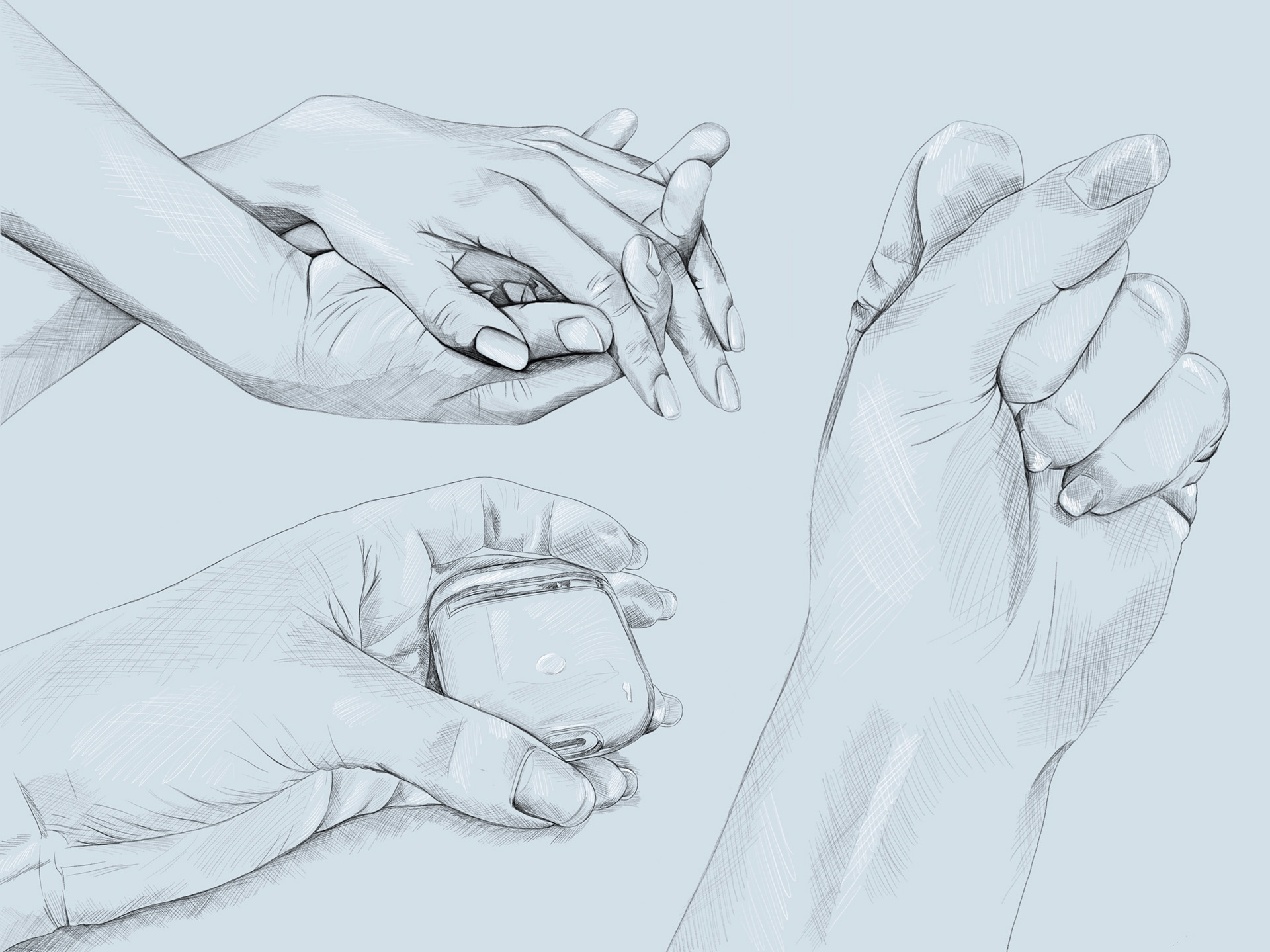 Close-up Life Drawing - Digital Surface. 30 minutes