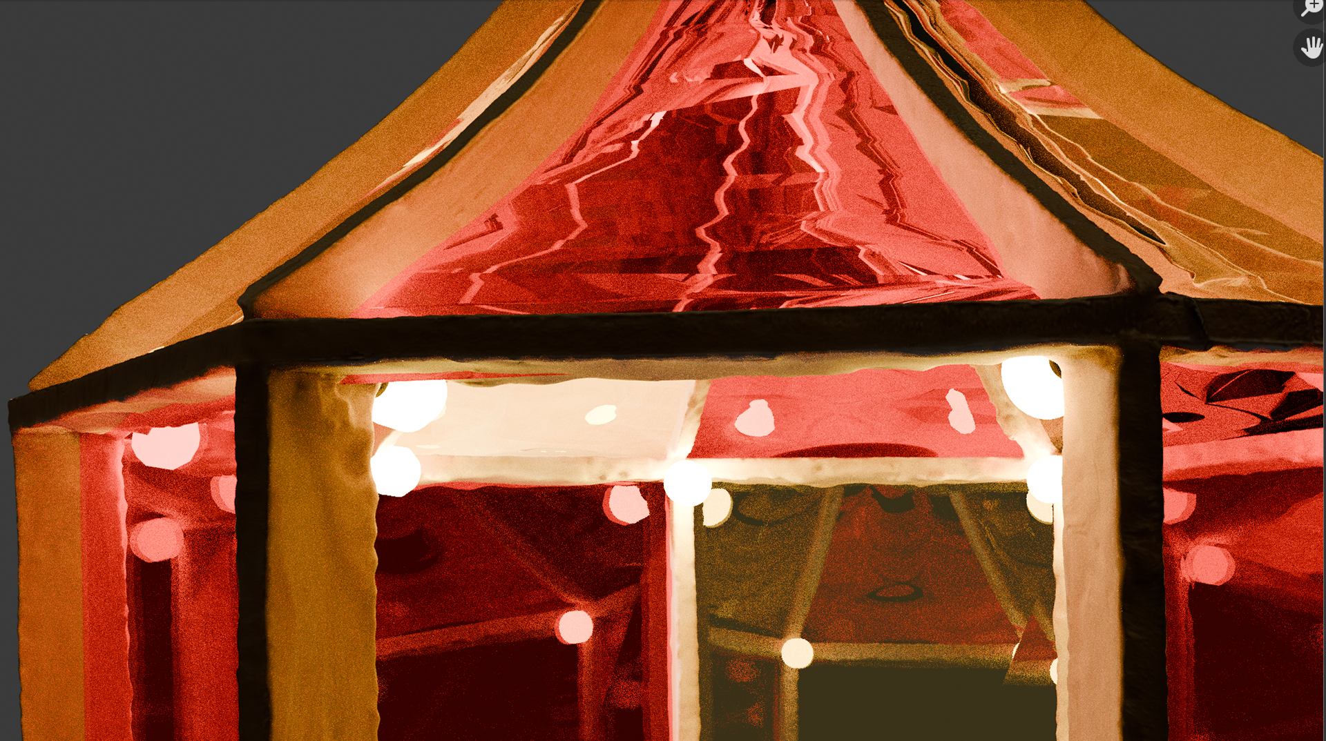 Glass Circus Roof Model: Reality Capture edited in Blender with virtual lighting
