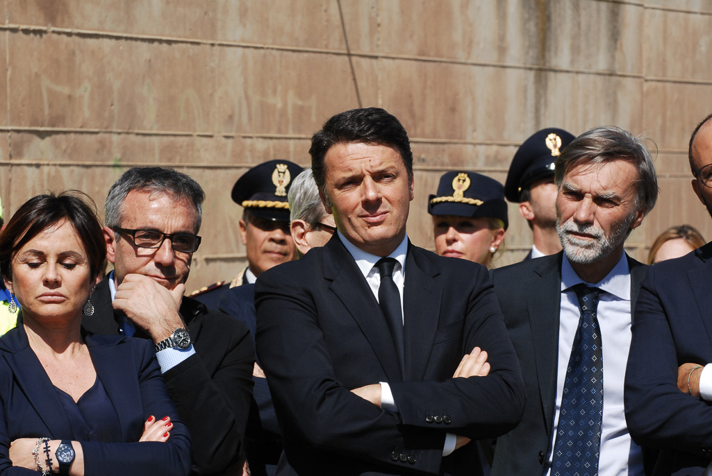 Matteo Renzi, Graziano Del Rio. Inaugurazione viadotto Himera, autostrada PA-CT. 2016