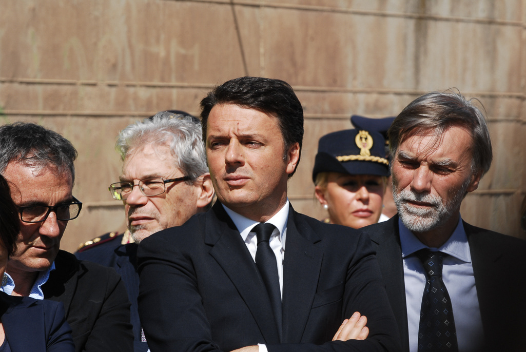 Matteo Renzi, Graziano Del Rio. Inaugurazione viadotto Himera, autostrada PA-CT. 2016