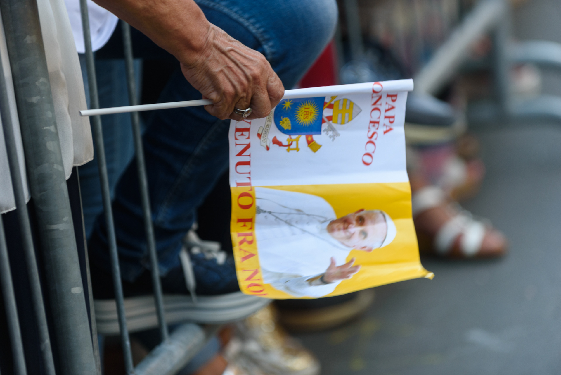 La visita di Papa Francesco a Palermo, pellegrini in attesa. Palermo, 15/09/2018.