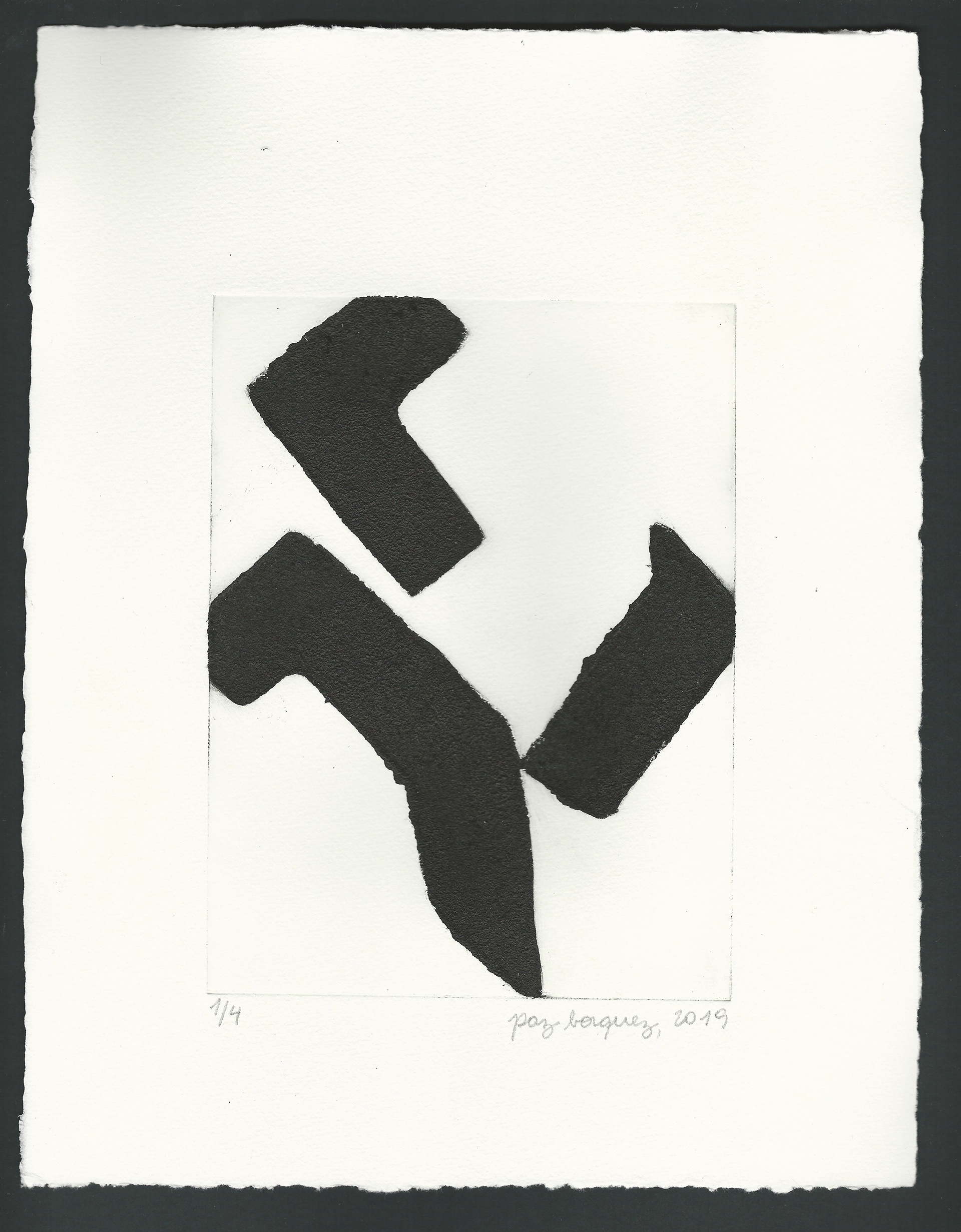 «Le défaut, un éloge III», 2018. Gravure originale au carborundum, plaque de zinc 15 X 20 cm. sur papier d’un format total de 25 x 33 cm. Numérotée 1 de 4 et signée au crayon par l'artiste. Impression: Moret Imprimeur, Paris.