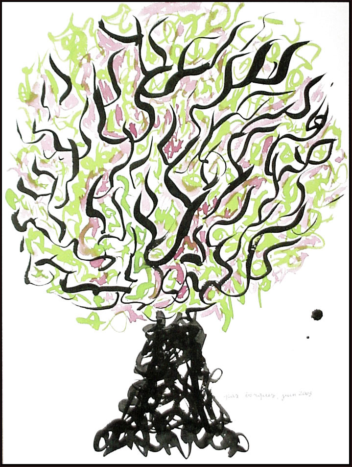 L'arbre 4, encre sur papier: 36x48