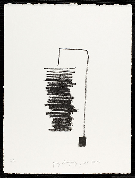 «Compression des émotions», 2016. Lithographie originale sur papier d’un format total de 16 x 25 cm . Numérotée 1 de 5 et signée au crayon par l'artiste.