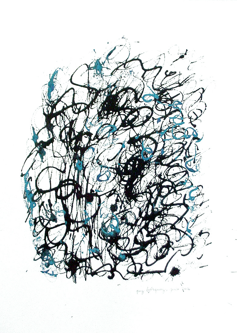 Exquis, encre sur papier: 46x61