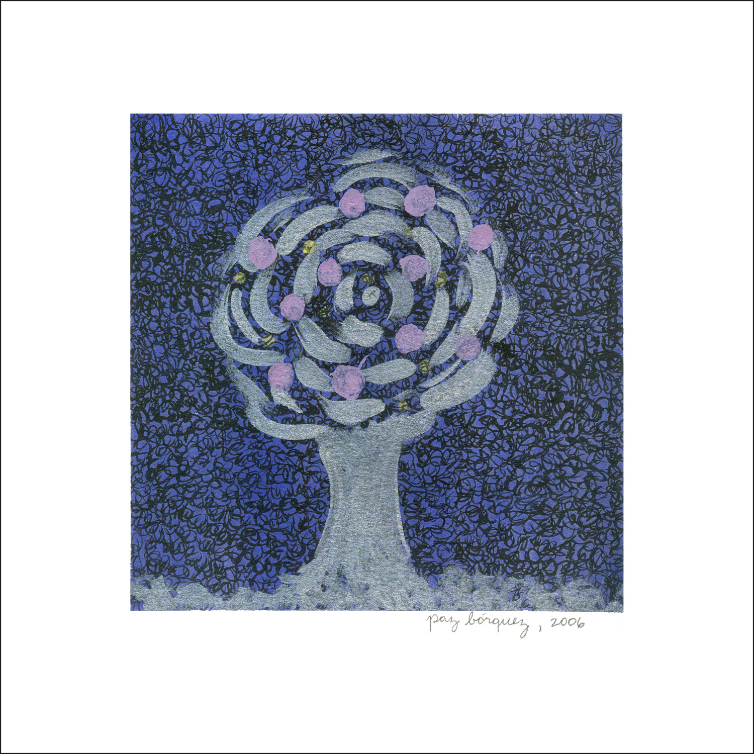 L'arbre 121, encre sur papier: 30x30