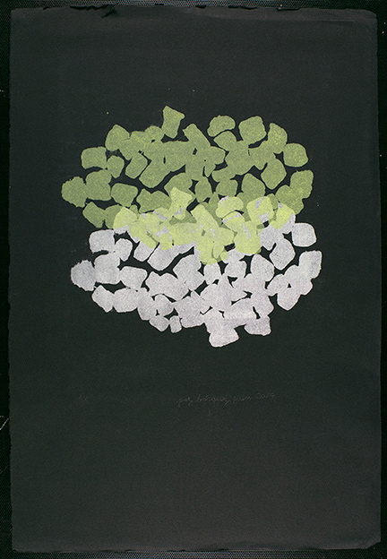 «Intersection»,  2017. Lithographie originale sur papier d’un format total de 32x 50cm . Numérotée de 1 de 2 et signée au crayon par l'artiste.