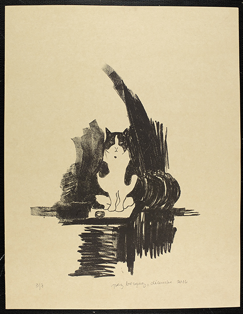 «Persistante attente», 2017. Lithographie originale sur papier d’un format total de 32 x 50 cm . Numérotée 2 de 3 et signée au crayon par l'artiste.