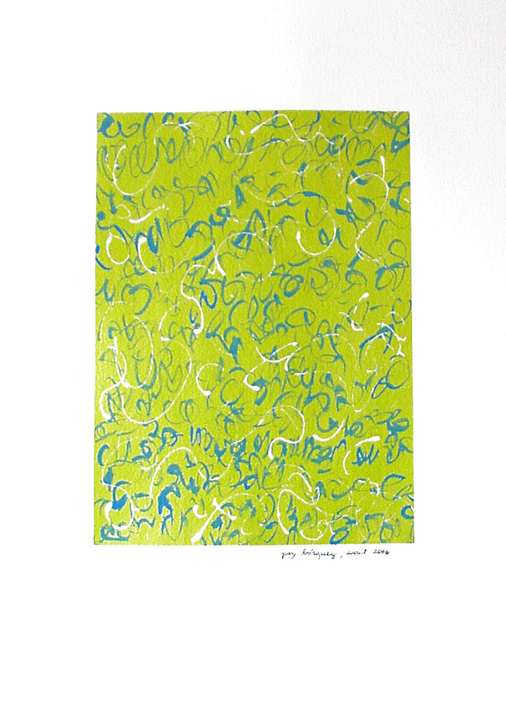 Composition en vert, encre sur papier: 46x61