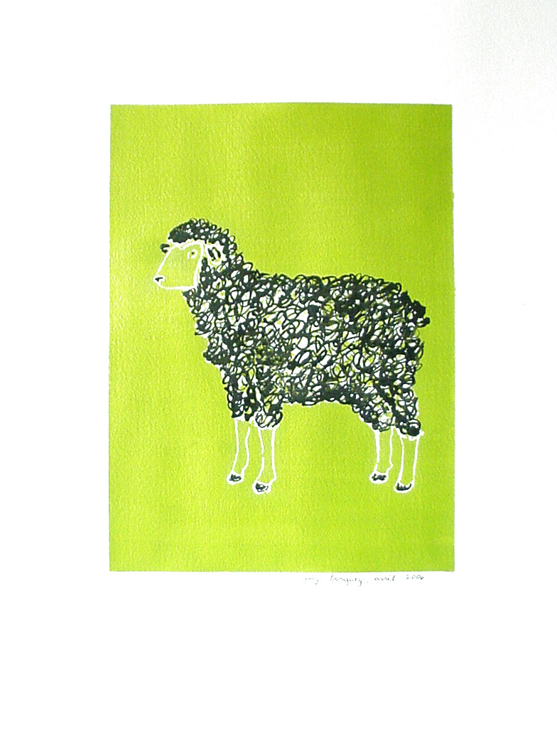 Moutons 2, encre sur papier: 46x61