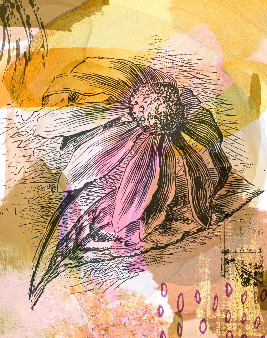 Vintage blomst laget i Adobe Express