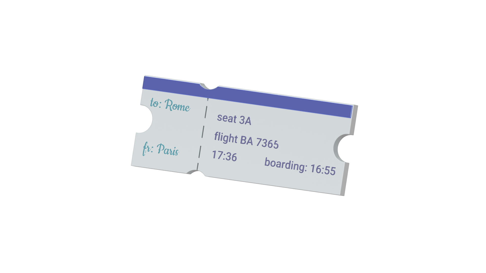 3D Modelled Ticket