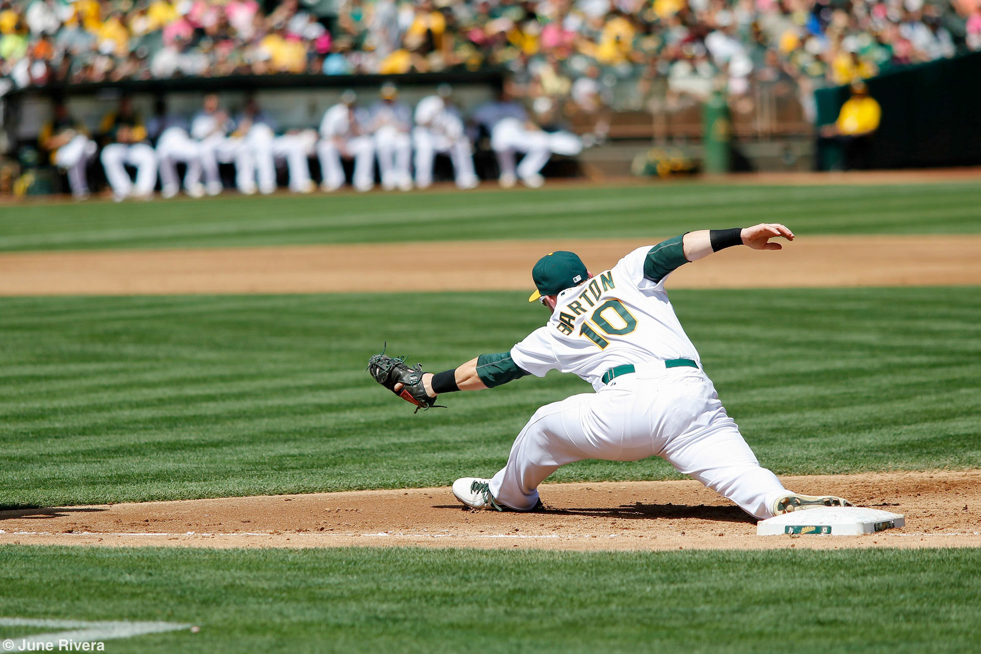 Daric Barton #10 of the Oakland Athletics