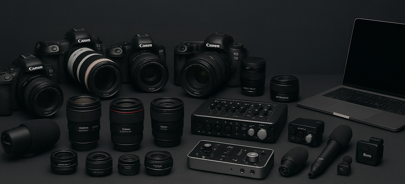 Professional camera gear graphic