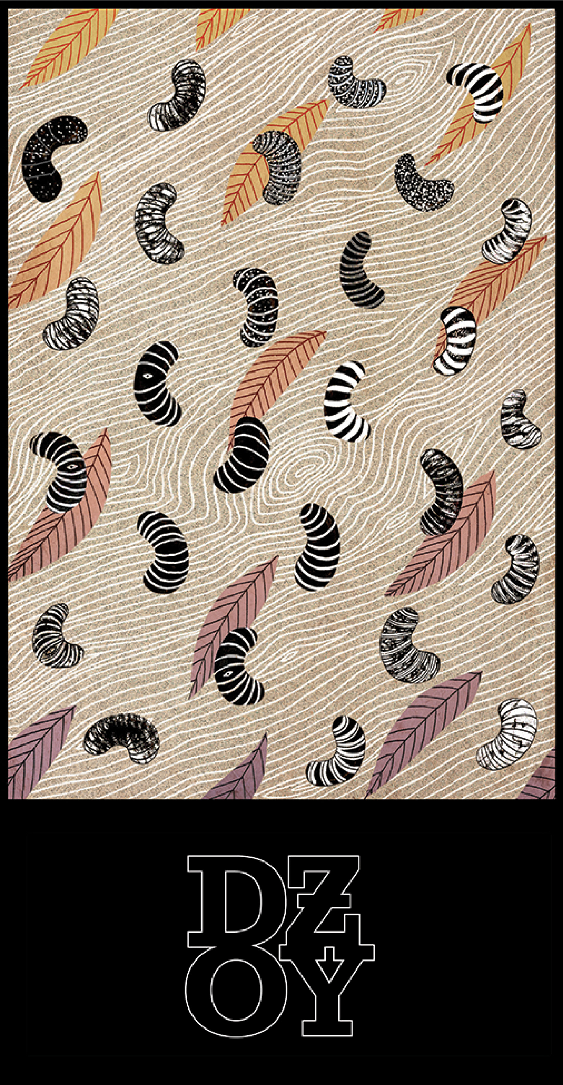 ,,Dżoy" 2019, Ilustracja na sklejce drewnianej, 40 x 80 cm