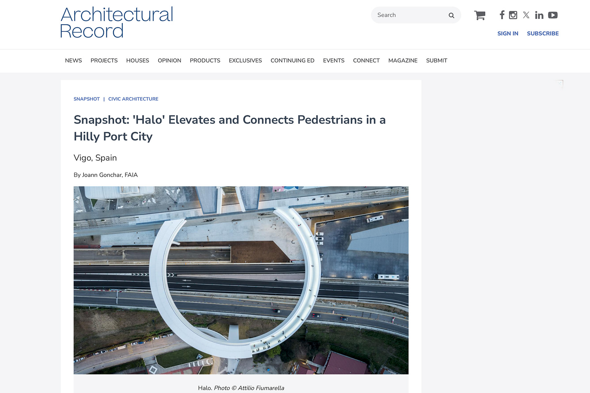ARCHITECTURAL RECORD - Snapshot: 'Halo' Elevates and Connects Pedestrians in a Hilly Port City