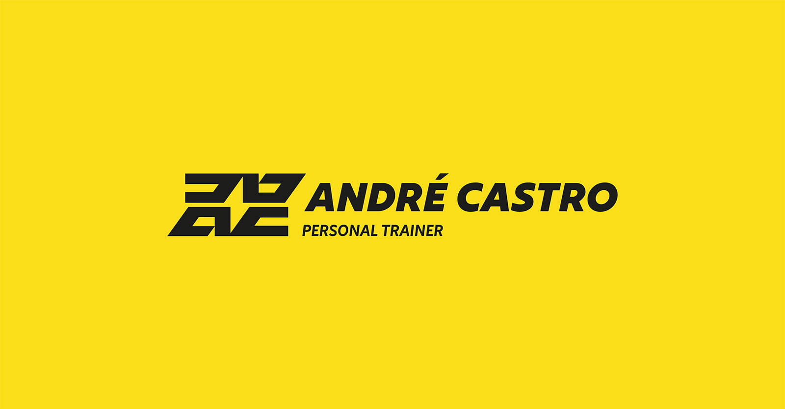 Logotipo desenvolvido para personal trainer com foco em superação e performance. Estilo moderno e direto, inspirado no arquétipo do herói.