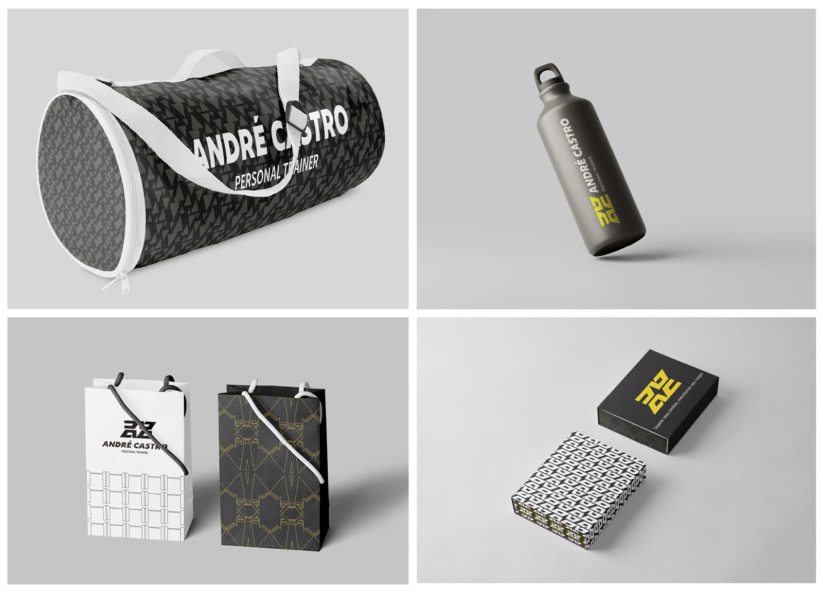 Identidade visual desenvolvida para aplicar em produtos da marca.