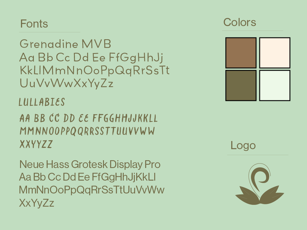 Fonts and Colors Utilized in the making of the prototype.