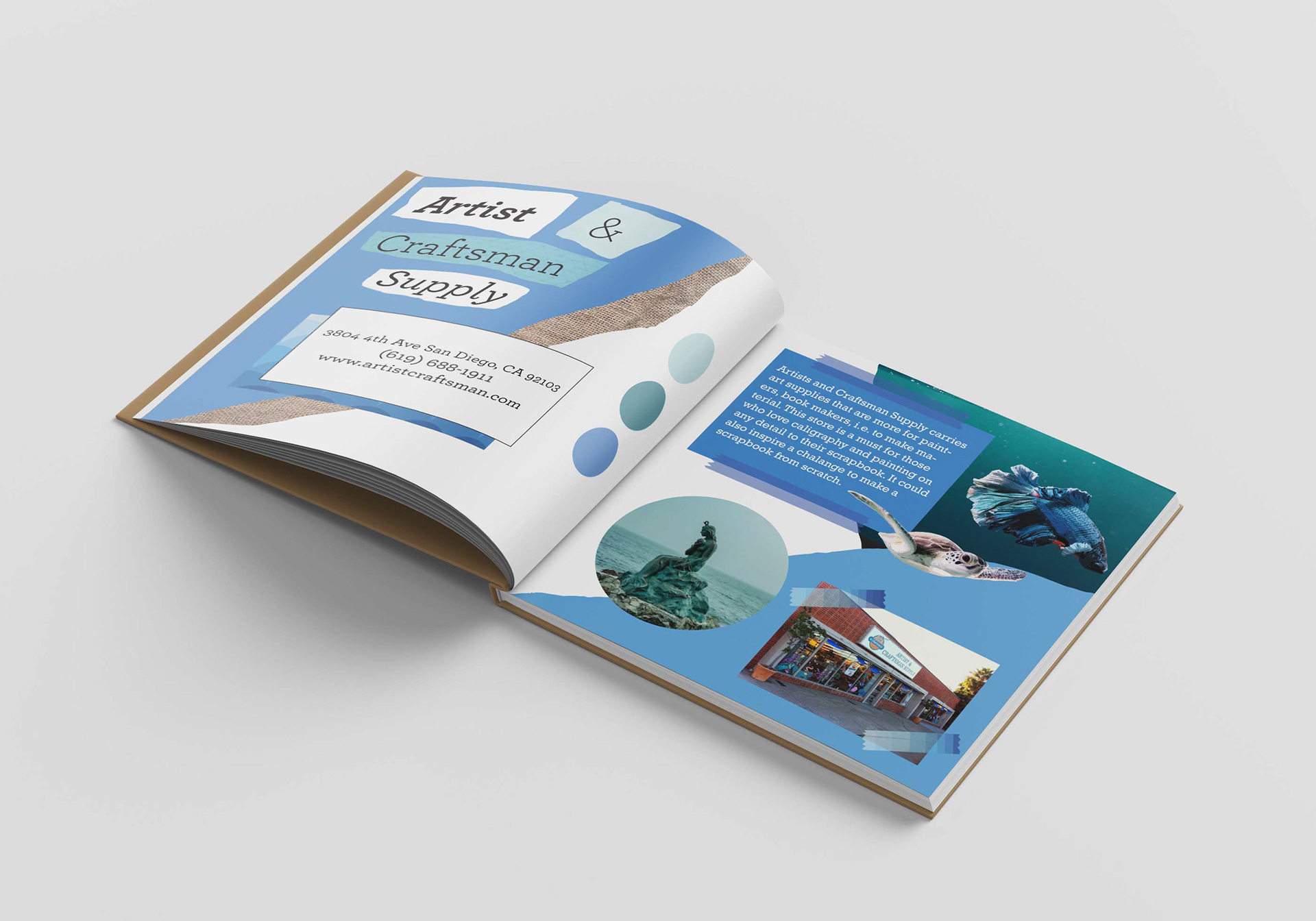 Mockup of Artist & Craftsman Supply Pages