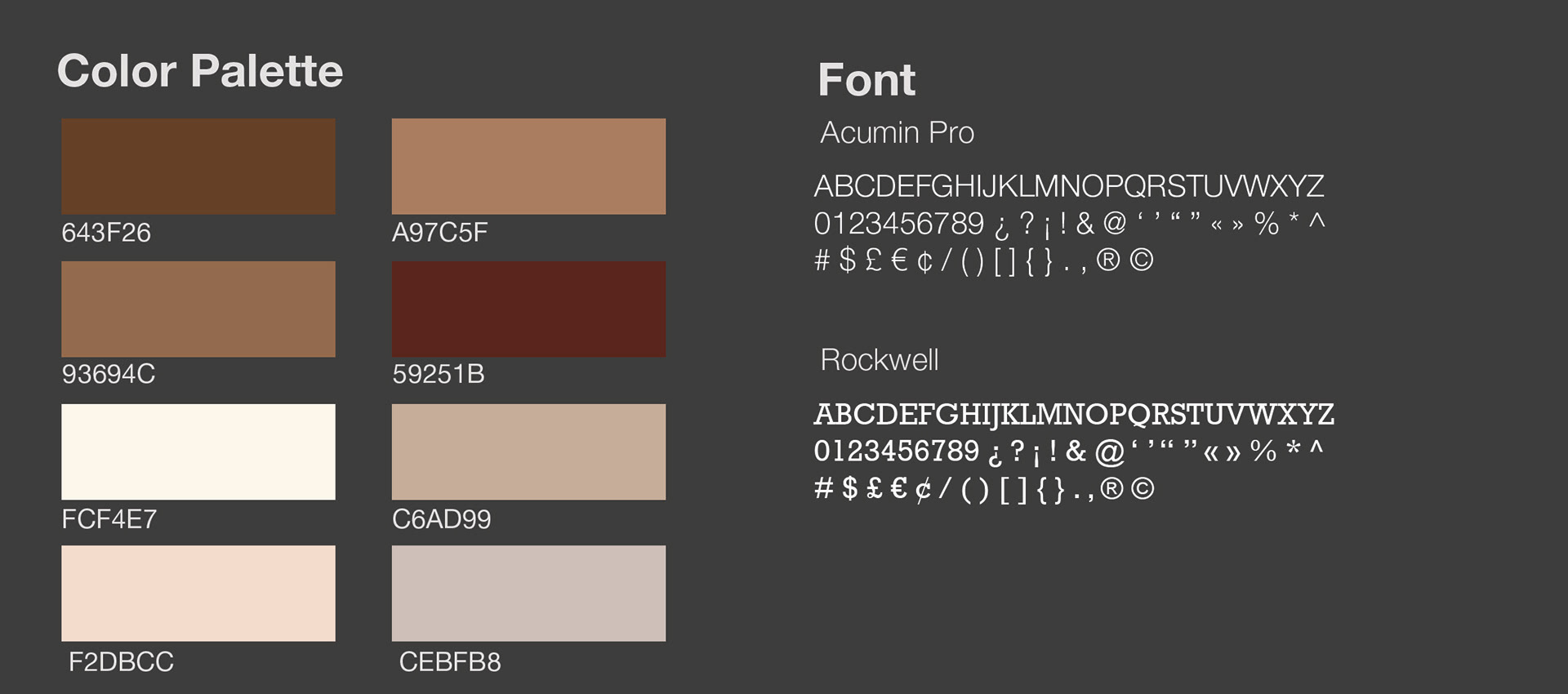 Color Palette and Font Utilized for Beginners