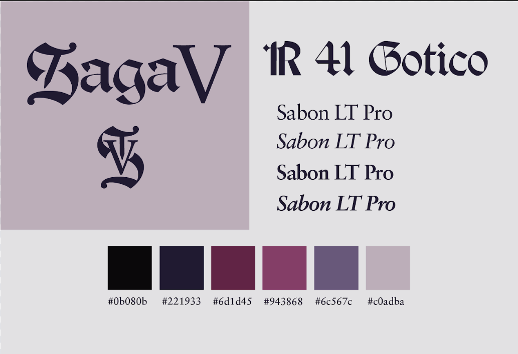 First Version of Logo and Color Schemes with Gothic Elements