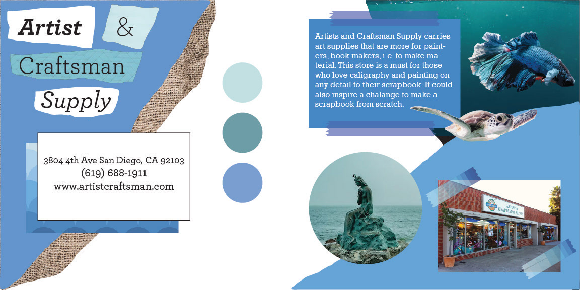 7-8 Page of Bind & Paste, Ocean Aesthetic