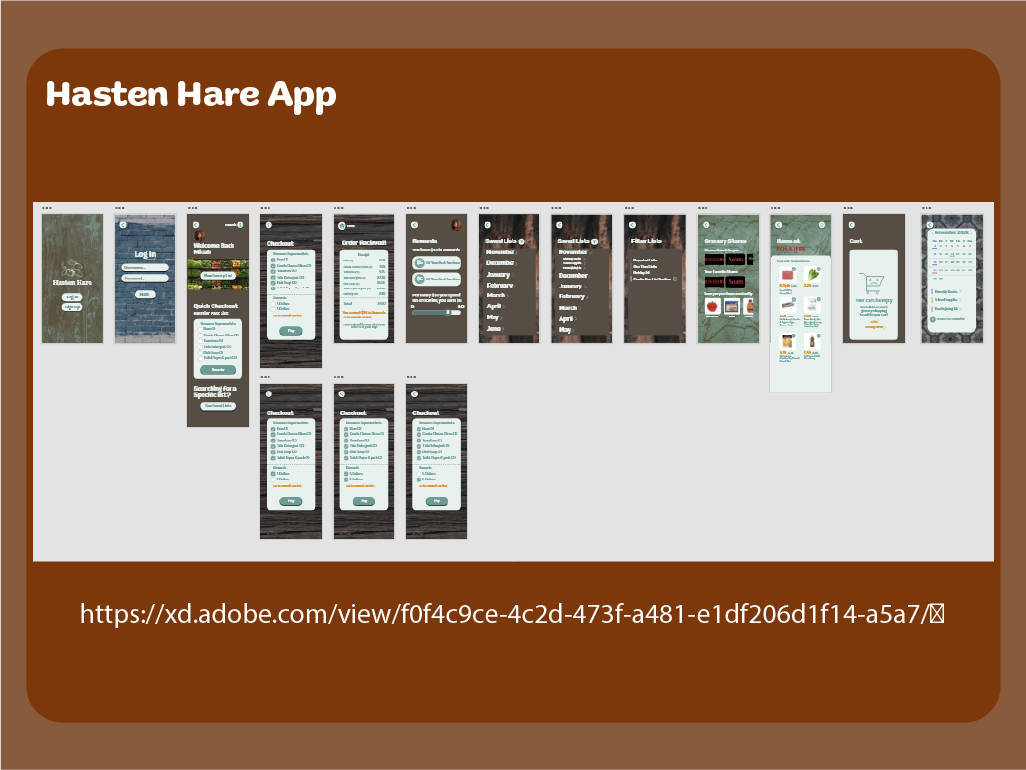 All Screens Utilized for this Prototype (16 In Total)