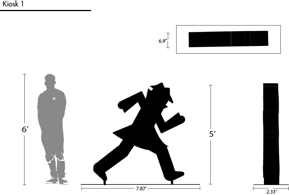 Measurements of Running Detective stand