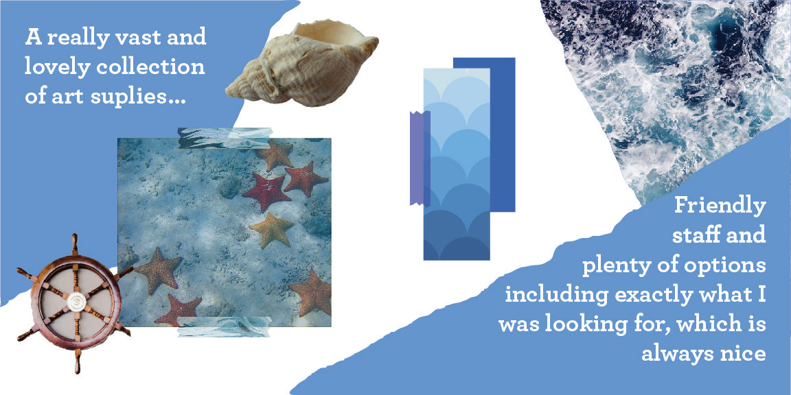 9-10 Page of Bind & Paste, Ocean Aesthetic