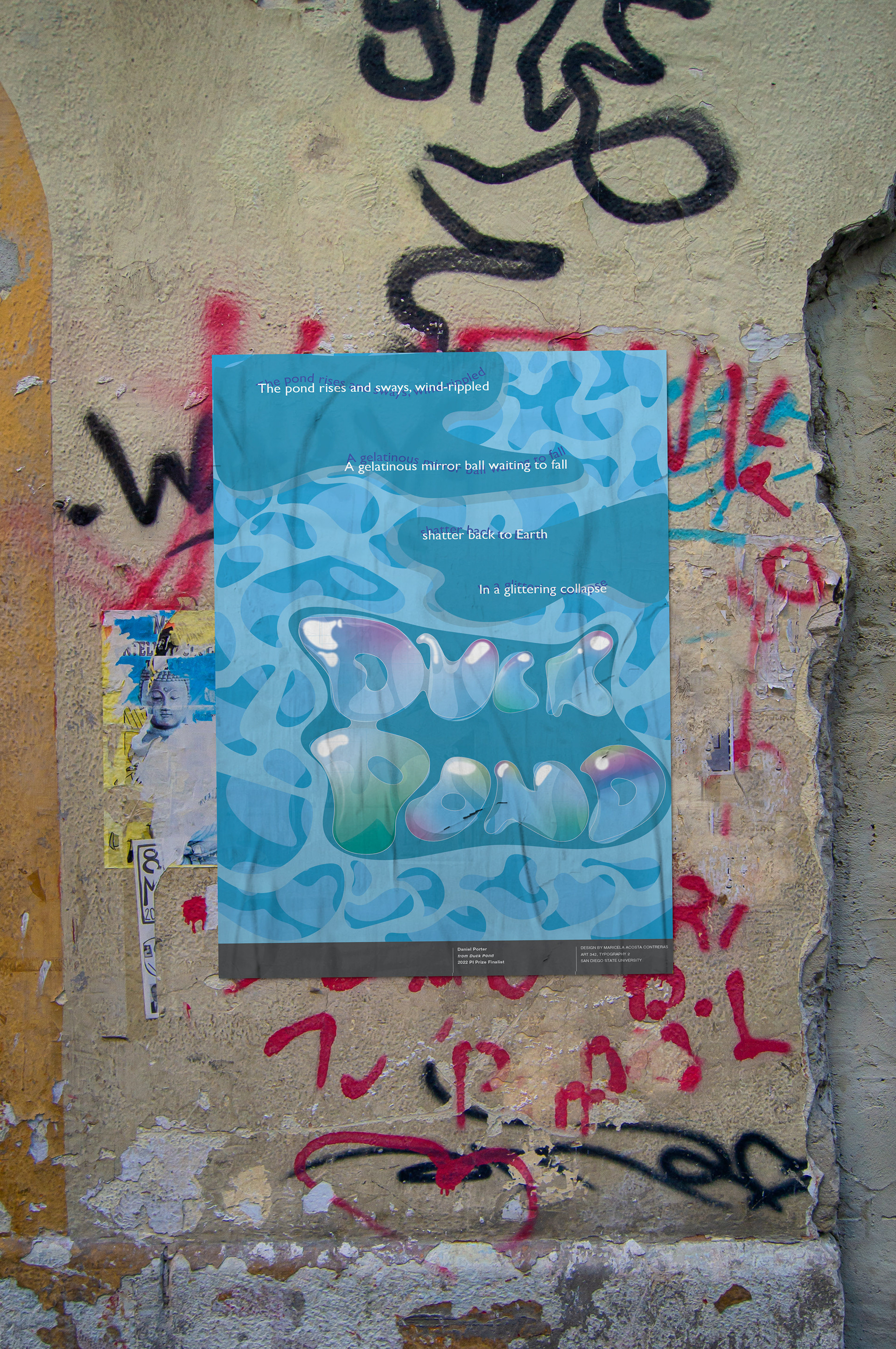 Mockup of Duckpond Poster on Wall