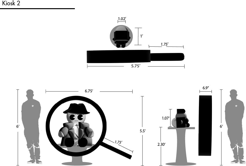 Magnifying glass with Plushie Stand Measurments
