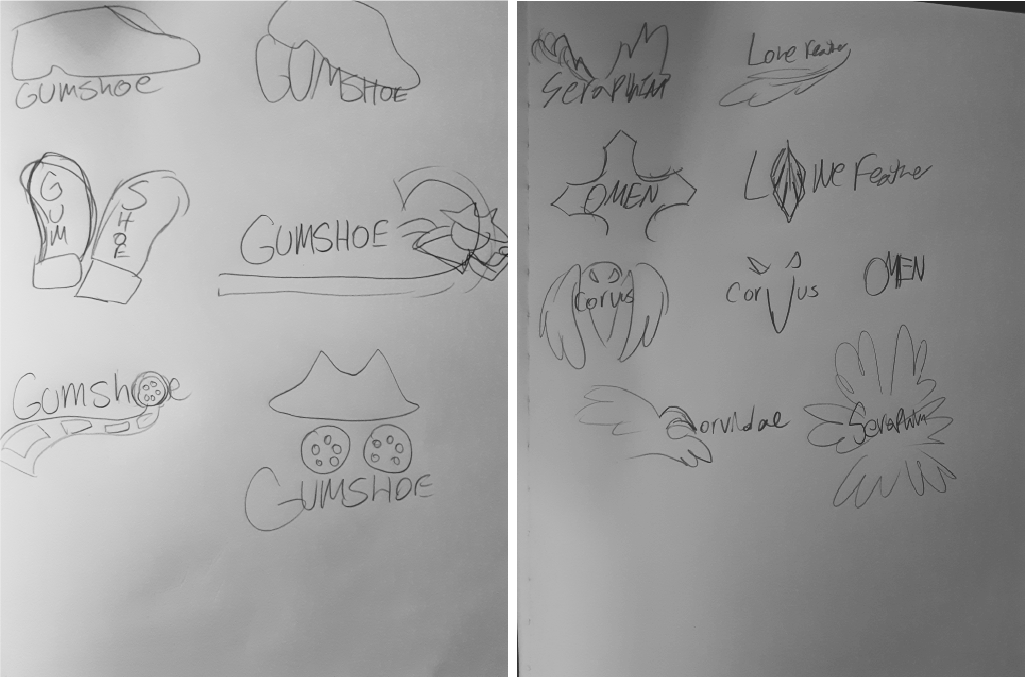 Pencil Sketches of Gumshoe Logos