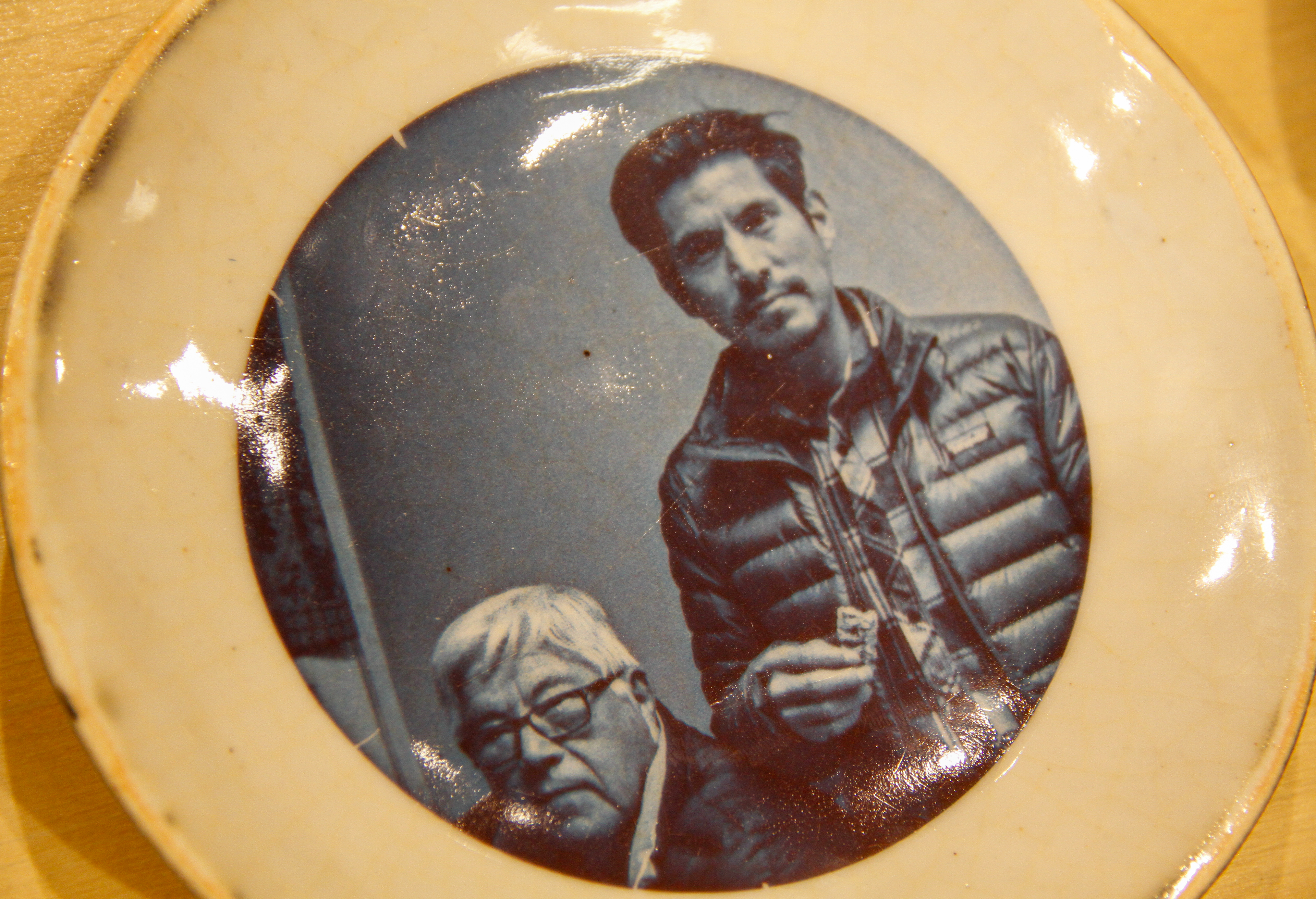 Dad & Papa plate, from "It Takes a Village", 2023, porcelain 