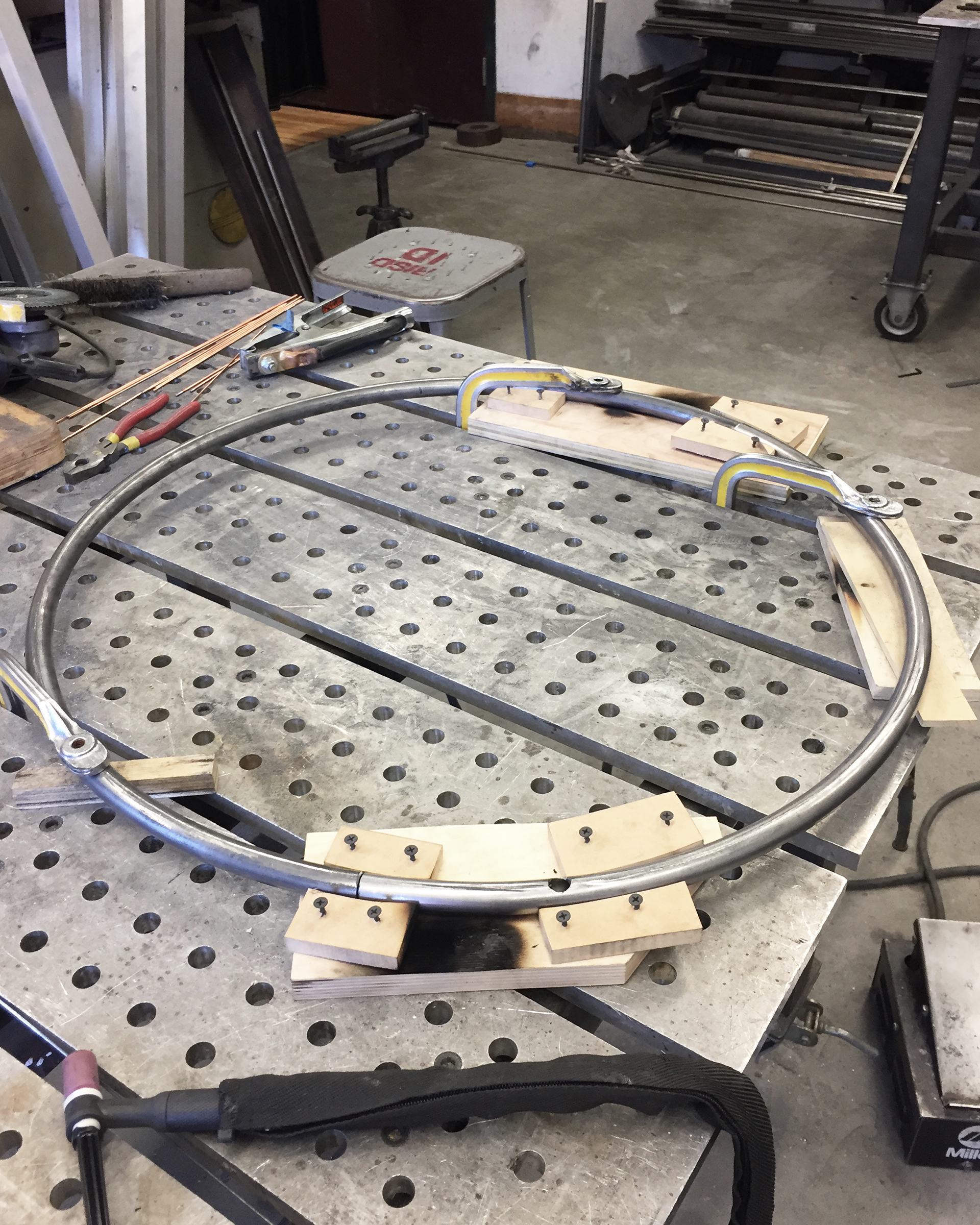 Welded with jigs in place