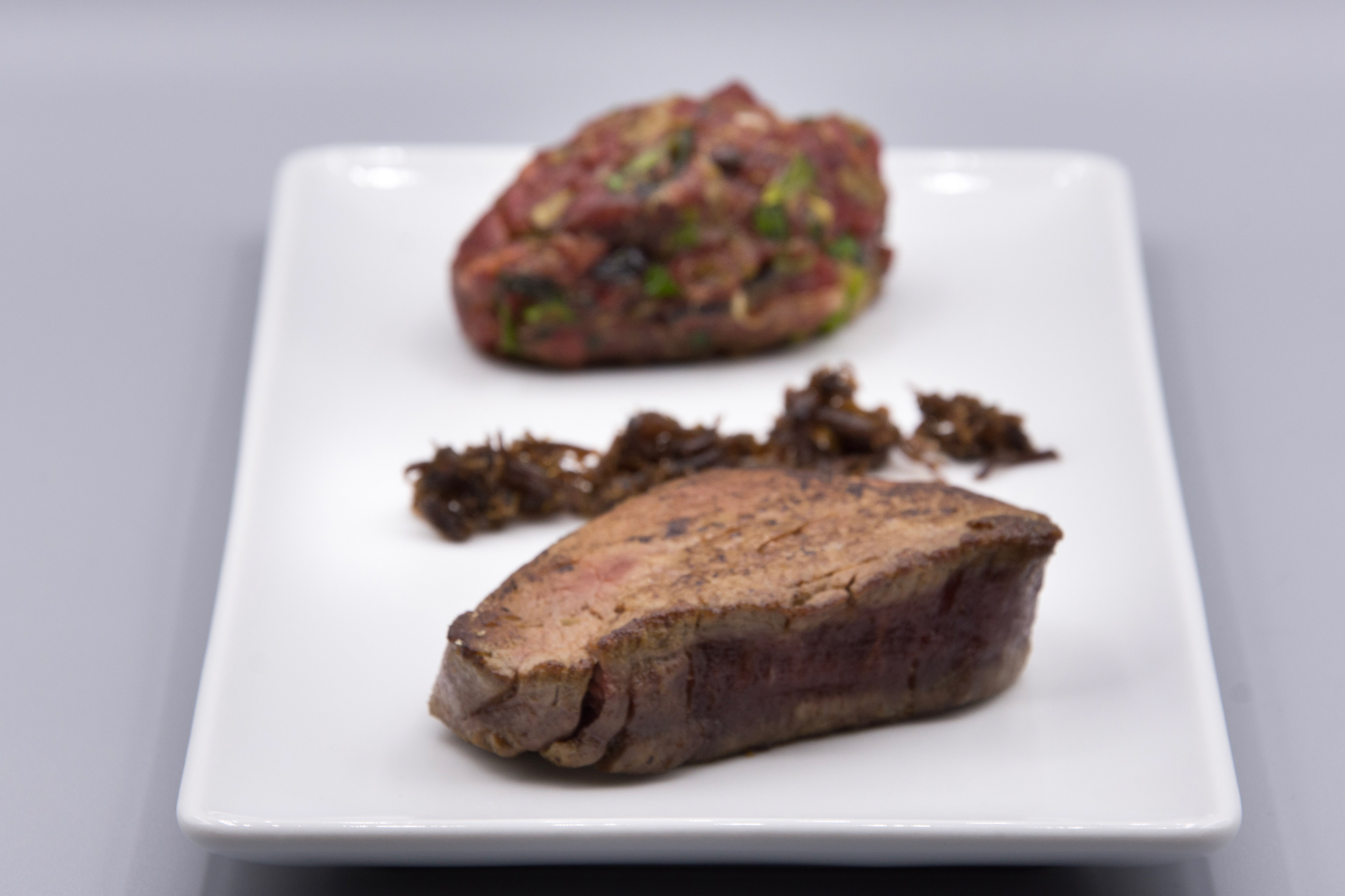 3 viandes - pavé - effiloché - tartare