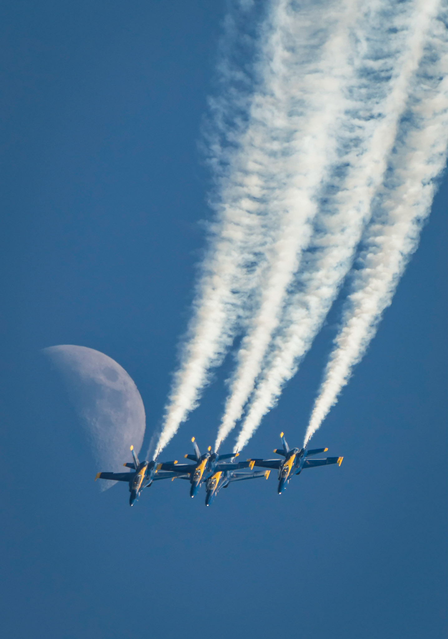 US Navy Blue Angels and the Moon