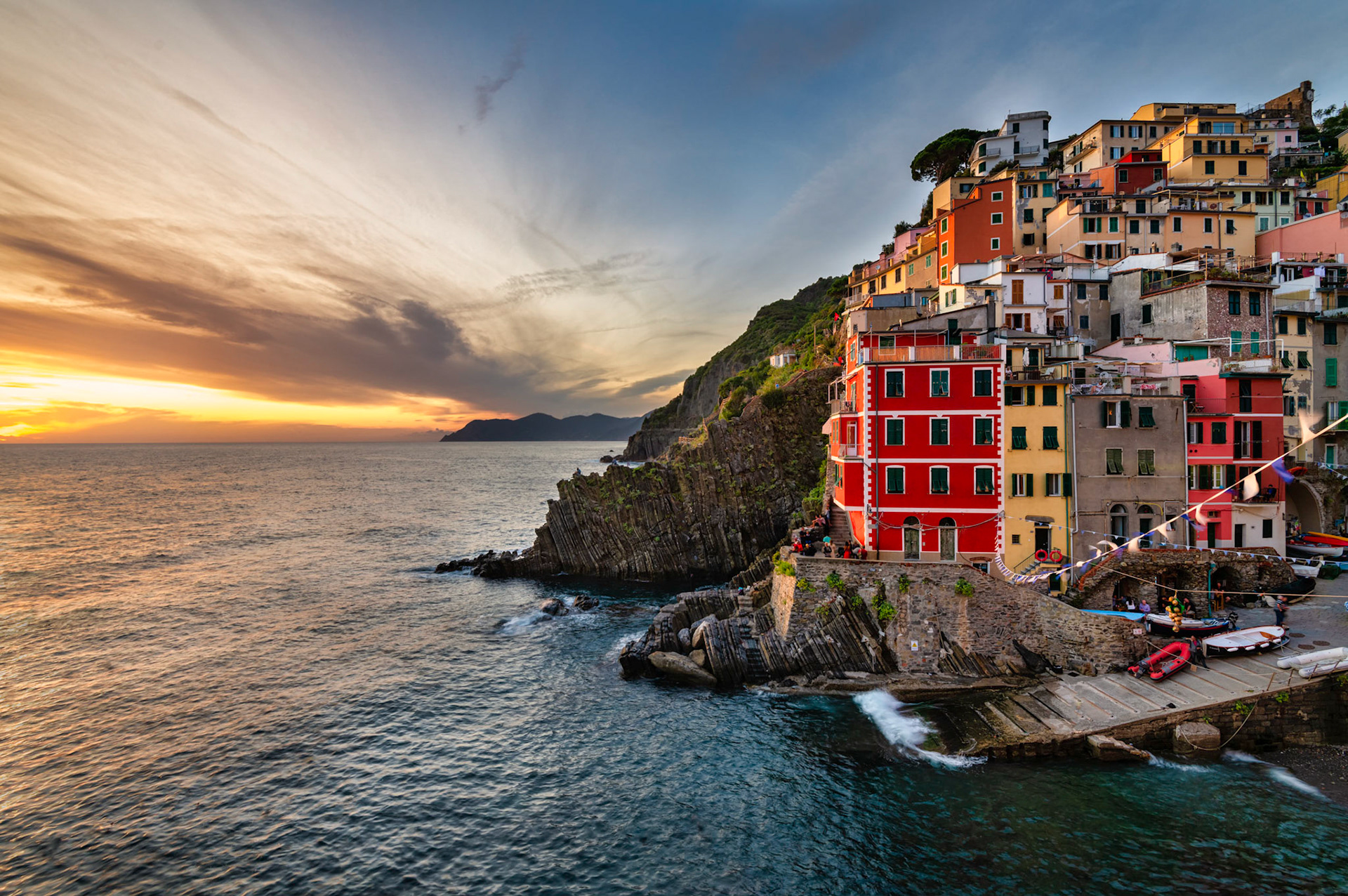 Riomaggiore at Sunset