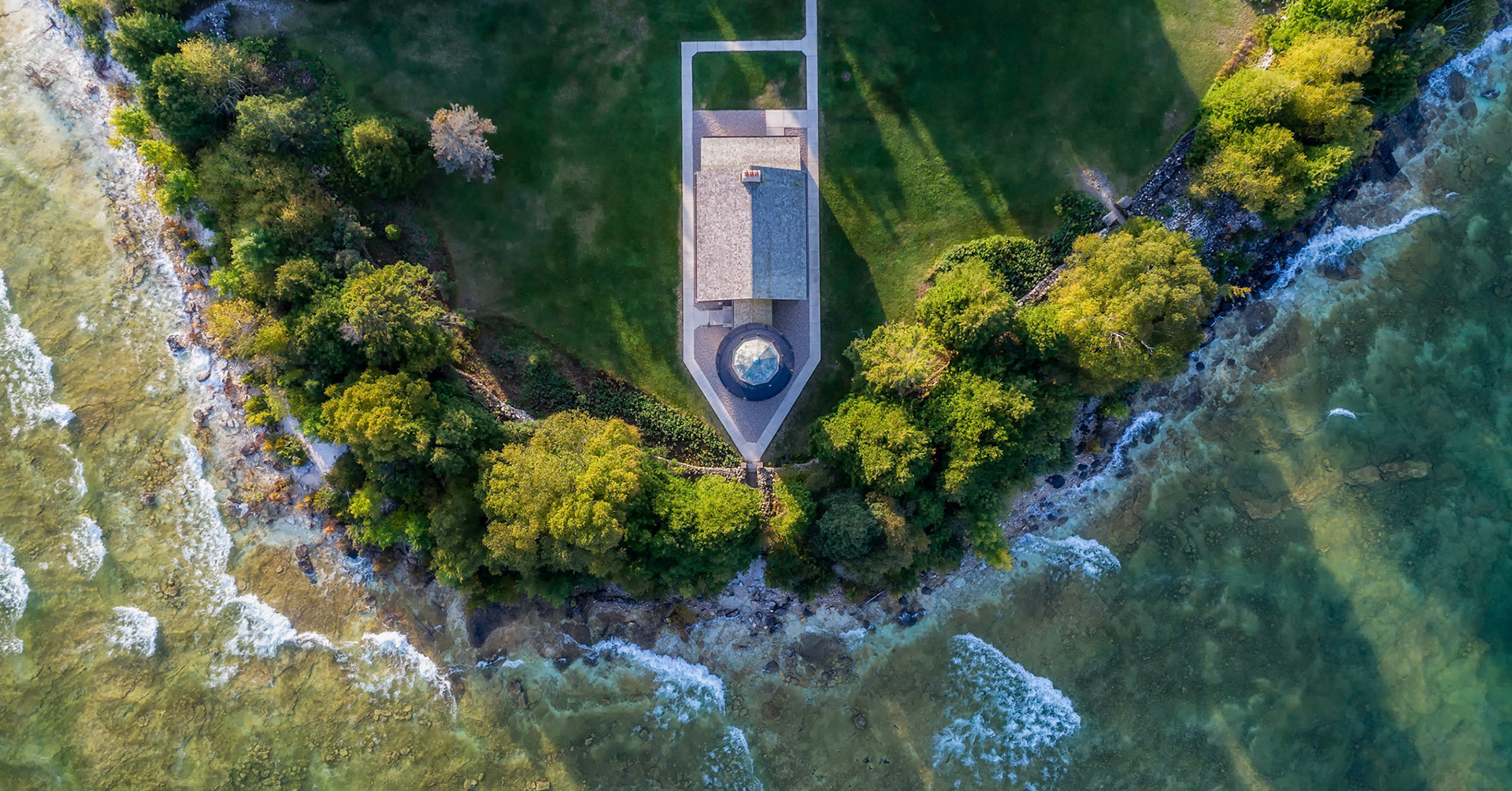 Above Cana Island Lighthouse