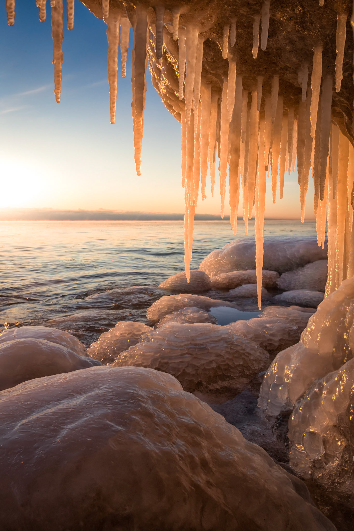 Icy Sunrise on Lake Michigan