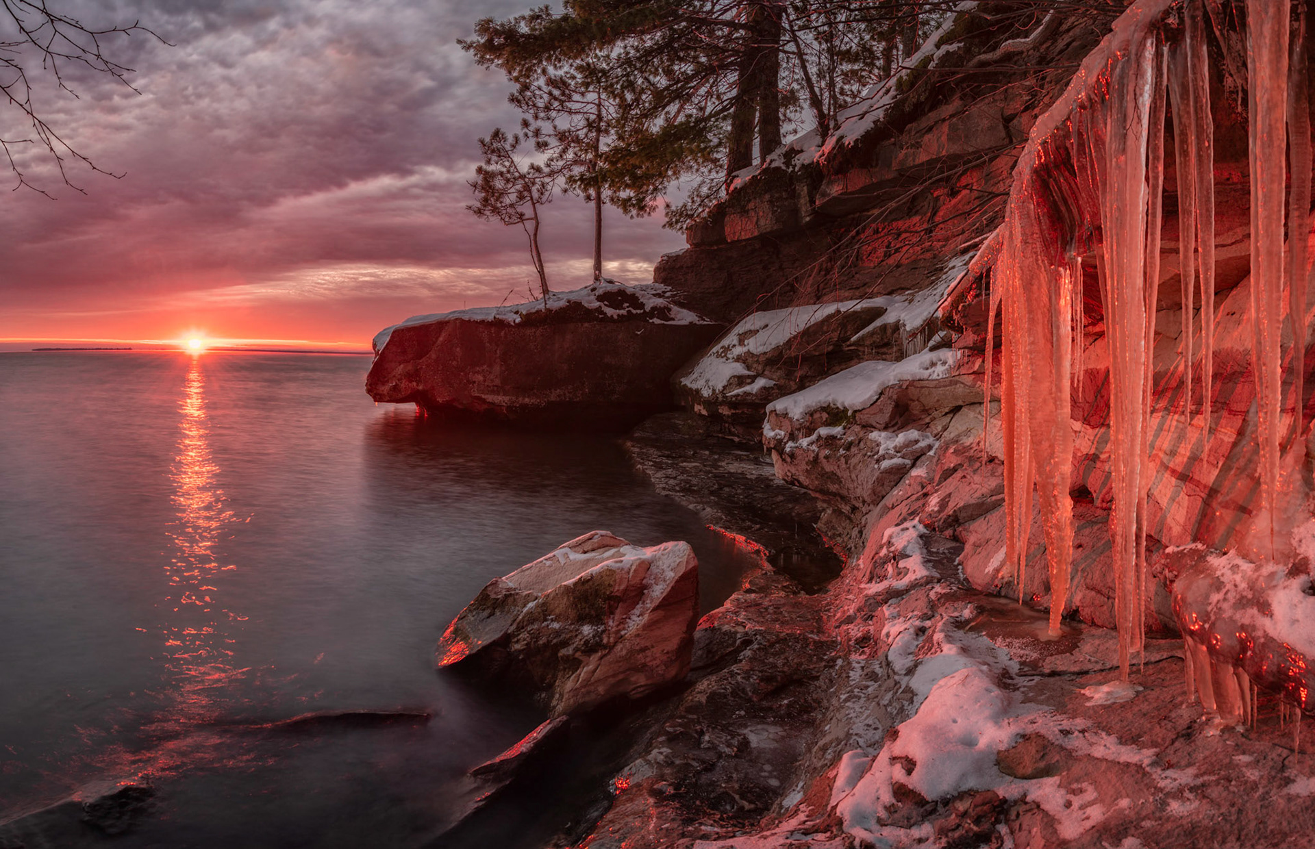 Sunrise over ChequamegonBay
