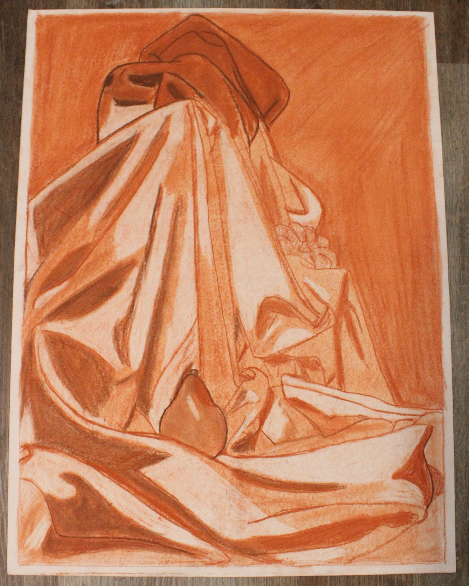 ART1301C - Orange Charcoal Still Life