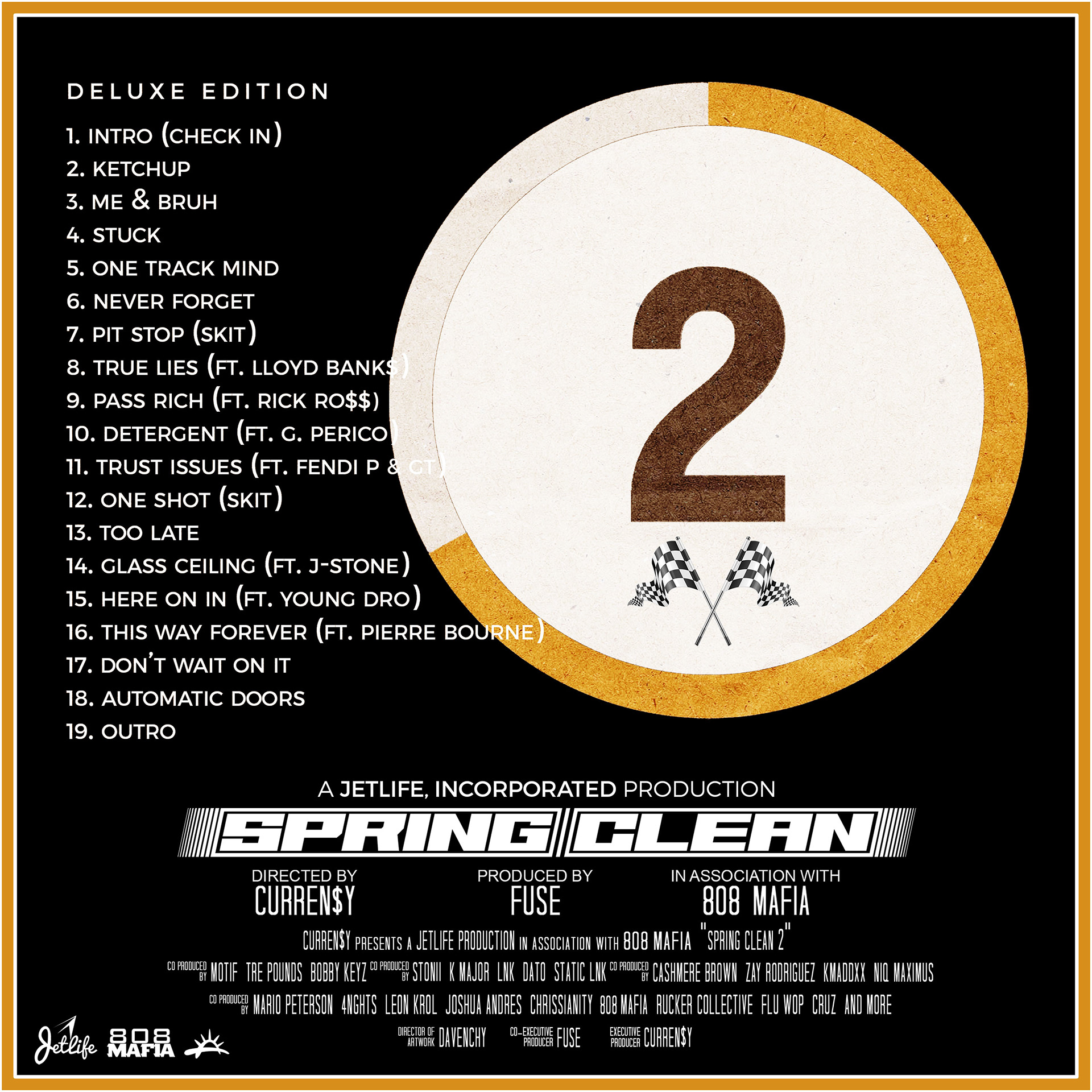 Curren$y x Fuse "Spring Clean 2 - Deluxe" Back Cover (Official)