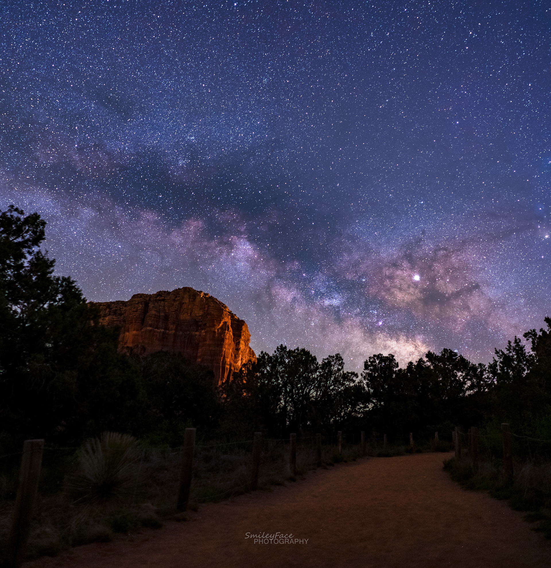 Made from 15 light frames by Starry Landscape Stacker 1.8.0.  Algorithm: Min Horizon Star Dupe