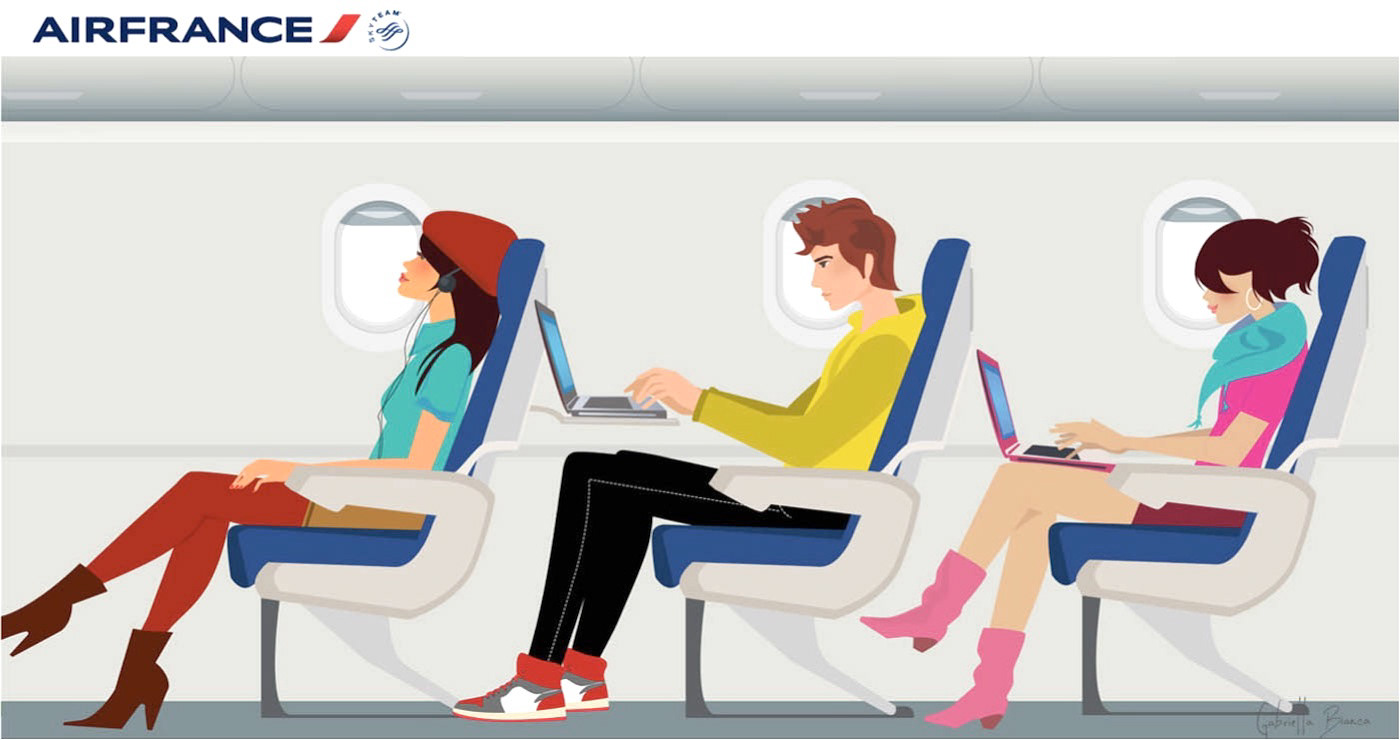 Illustration for interactive inflight game - client: AirFrance