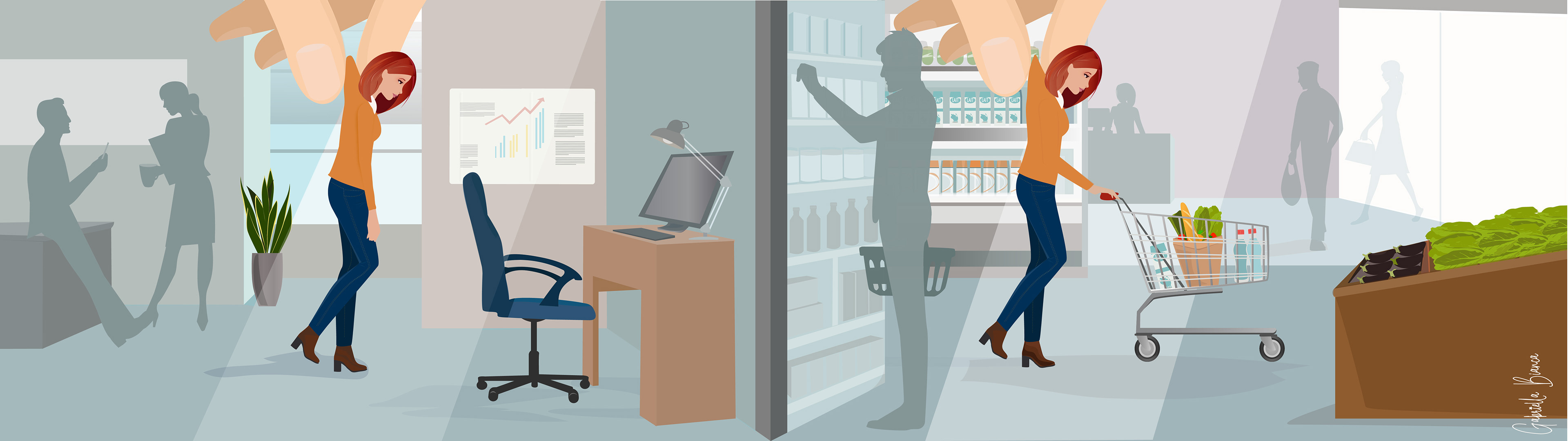 Selected frame Illustrations for TV Commercial Euphytose "La Main " - client : BAYER Healthcare